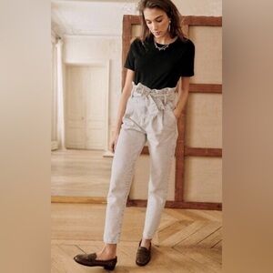Sezane Light Gray Cropped Pants